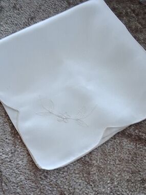 Classic White Embroidered Handkerchief for Women